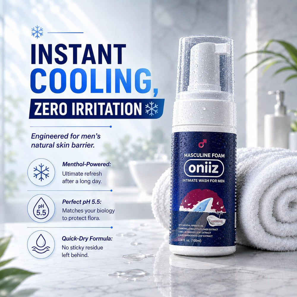 ONIIZ close-up ingredients label highlighting soothing botanicals benefit