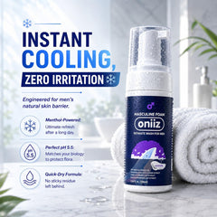 ONIIZ foam texture in hand illustrating gentle, residue-free rinse