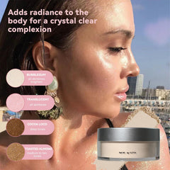 Onkessy close-up of pearlescent particles giving subtle radiant glow
