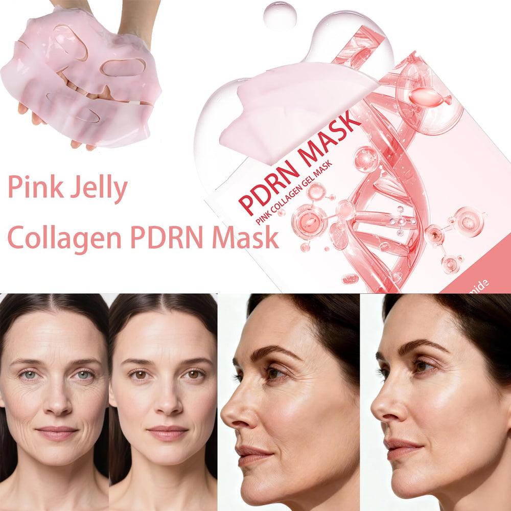 ONMYLOVIN gel texture close-up showing pink hydrogel and deep hydrating texture