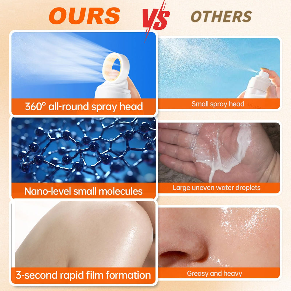 ONSART crystal mist visible on skin showing lightweight, non-greasy finish