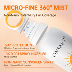ONSART fine mist on skin absorbs quickly without greasiness