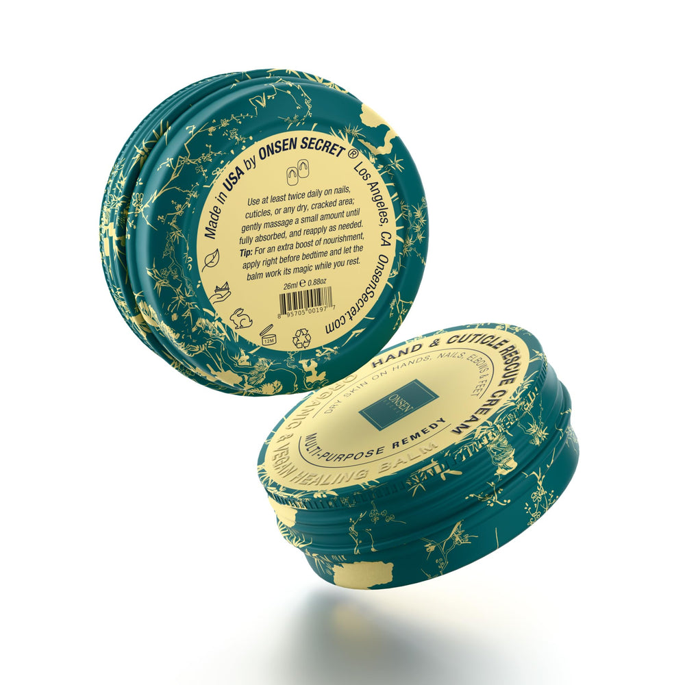 Onsen jar front view showing packaging and calming mineral benefits