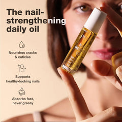 Onsen Secret dropper closeup releasing a precise drop for controlled application benefit