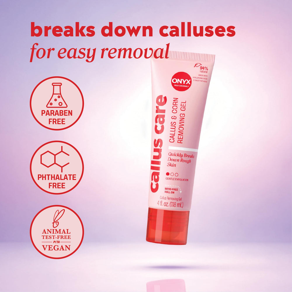 Onyx Professional gel applied to heel illustrating fast callus softening
