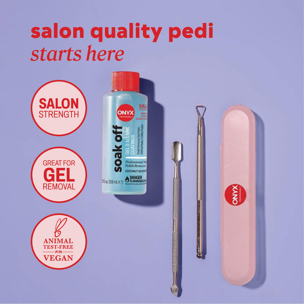 ONYX Professional kit in use with soaked cotton on nails for safe removal
