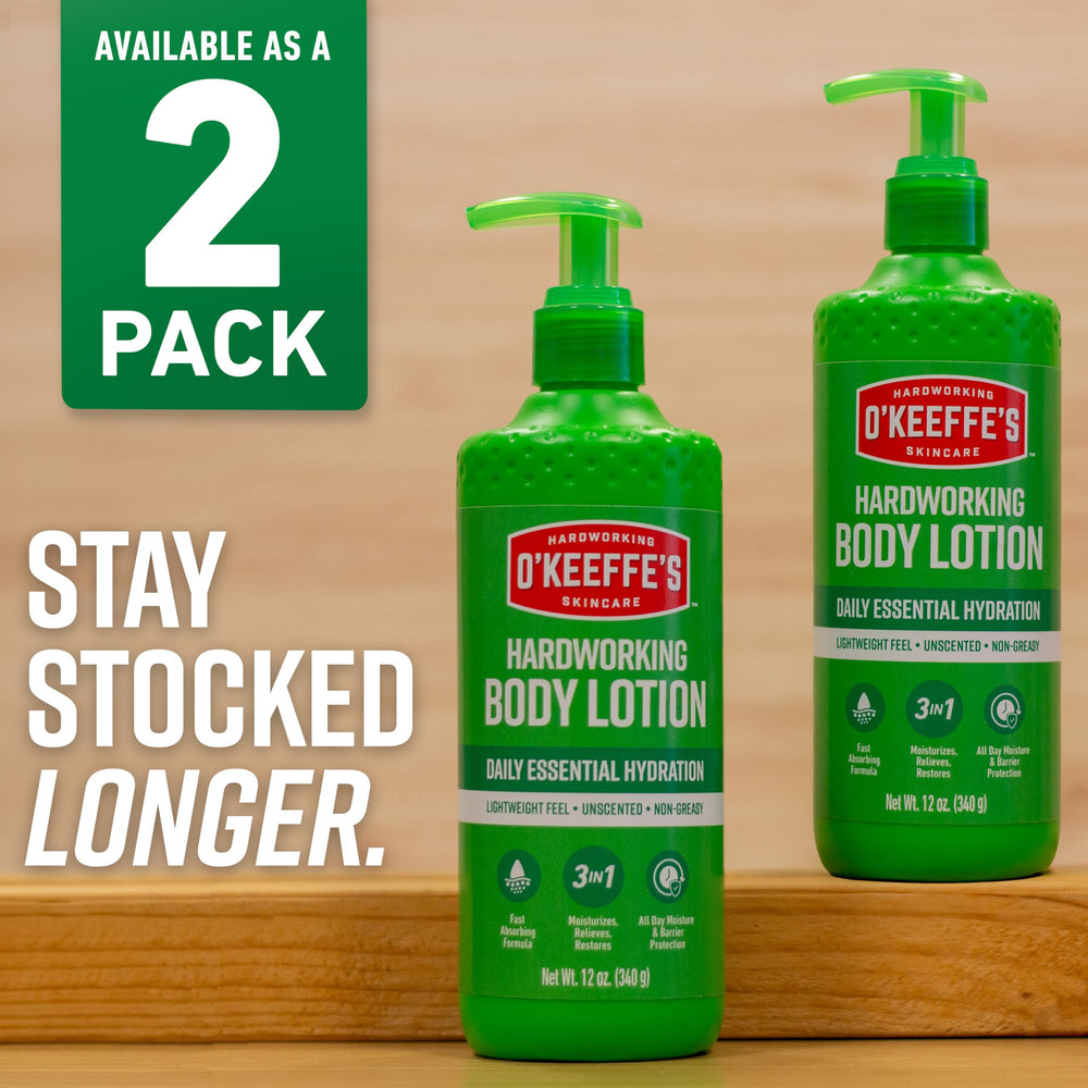 O'Keeffe's product label detail showing fragrance-free and ingredient benefits