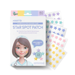 #OOTD front packaging showing pastel star hydrocolloid patches and 80 count for easy storage