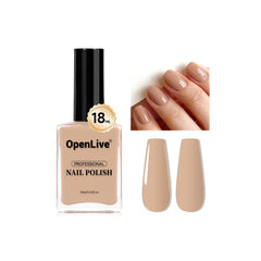 OpenLive 18ml bottle front view showing light-pink shade and polished finish benefit
