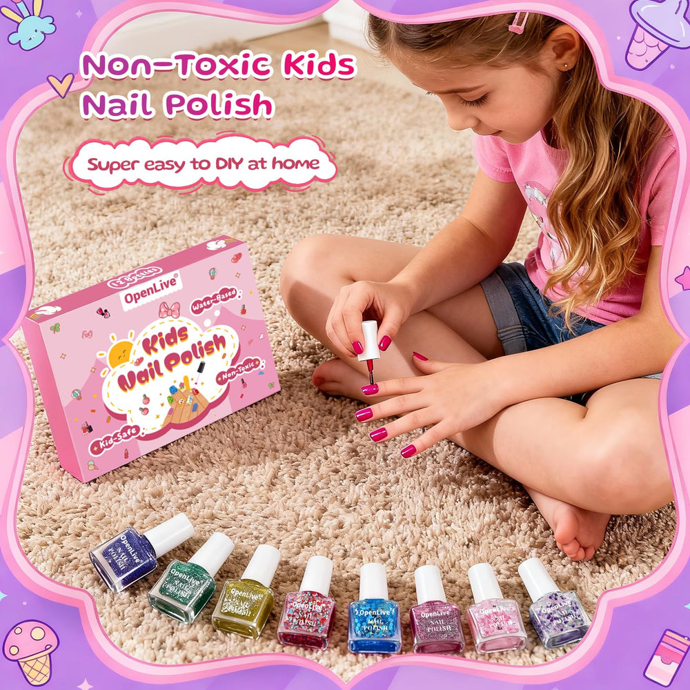 OpenLive child hands wearing polish demonstrating fast-dry results