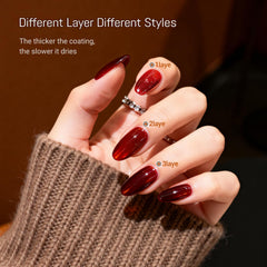 OpenLive burnt orange swatches on nail wheels showing color range and layering benefit
