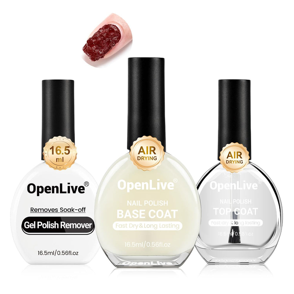 OpenLive front view of three 16.5ml bottles showing kit and quick benefit
