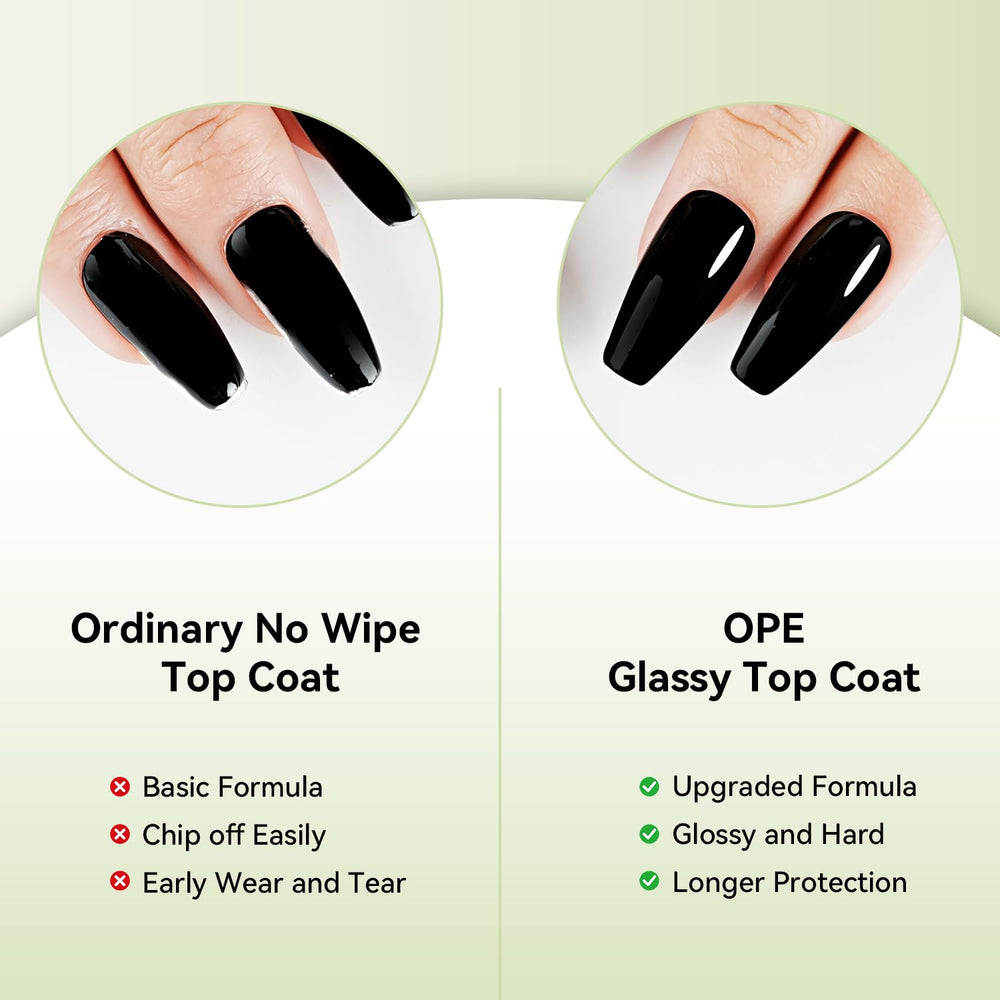 OpenLive high-gloss finish on manicured nails showing shiny protection and bright color