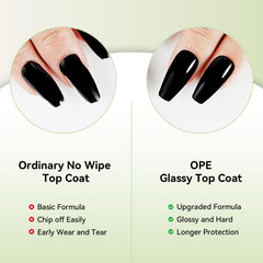 OpenLive high-gloss finish on manicured nails showing shiny protection and bright color