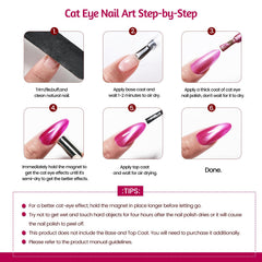 OpenLive hands with finished cat eye manicure on table showing salon-quality result