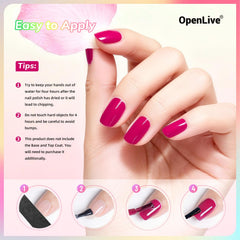 OpenLive lifestyle tabletop display showing coordinated shades for seasonal manicures