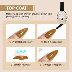 OpenLive top coat on nails showing high-gloss shine and chip resistance