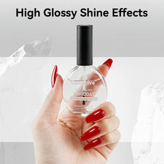 OpenLive top coat applied over color polish showing chip-resistant protection