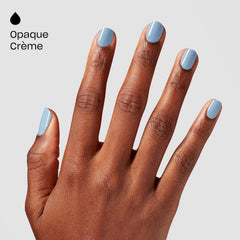 OPI painted nails in use showing Baggy Jean Baby long-wear benefit