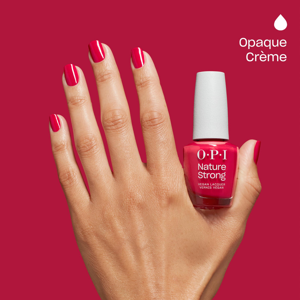 OPI swatch on hand showing true-to-tone color and salon-like shine