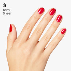 OPI Big Apple Energy nail swatch fan displaying shade range and layering options