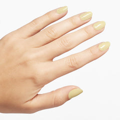 Close-up texture of OPI Buttafly revealing subtle shimmer and glossy shine