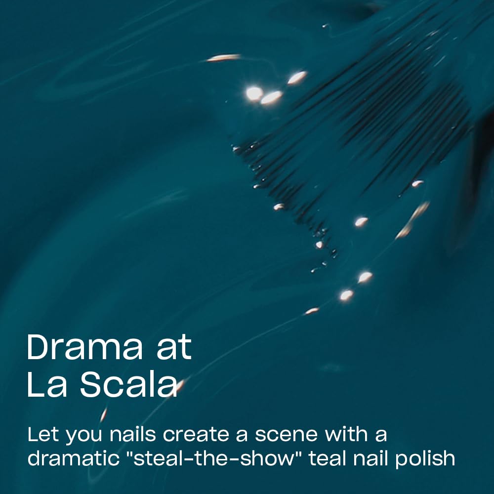 OPI brush applying Drama at La Scala showing smooth stroke and even coverage benefit