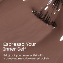 OPI color swatch on wheel displaying true espresso brown for shade matching