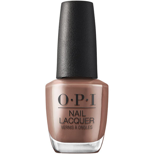OPI bottle front view showing deep espresso brown polish and salon finish