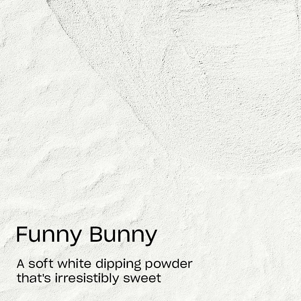 OPI Funny Bunny nail swatch on hand demonstrating soft white finish