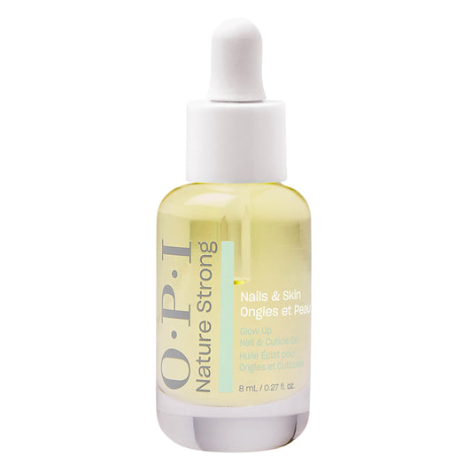 OPI bottle front packaging showing glow up oil, clear branding and compact size