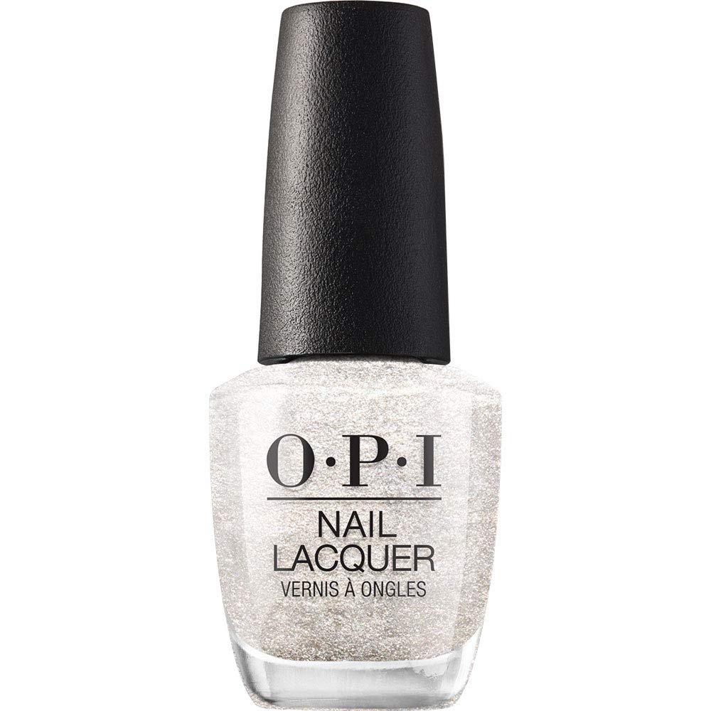 OPI bottle front view showing Happy Anniversary shimmer and glossy finish benefit
