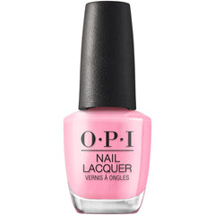 OPI front bottle view showing bright pink polish and label, clear brand presentation and appeal