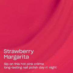 OPI swatched on a model hand showing opaque hot-pink coverage and long-wear look