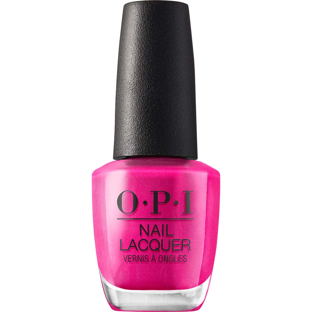 OPI La Paz-itively Hot front packaging showing vibrant pink shade and label benefit high-shine