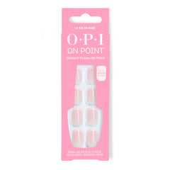 OPI La Vie en Rosé front packaging showing 30-count kit and glue benefit