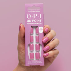 OPI Lucky Lucky Lavender texture and shine detail showing chip-resistant glossy finish