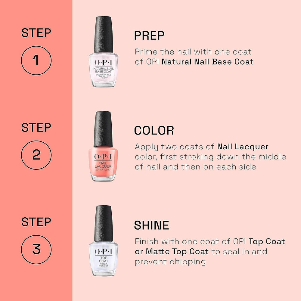 OPI nails reflecting light to show high-shine top coat benefit