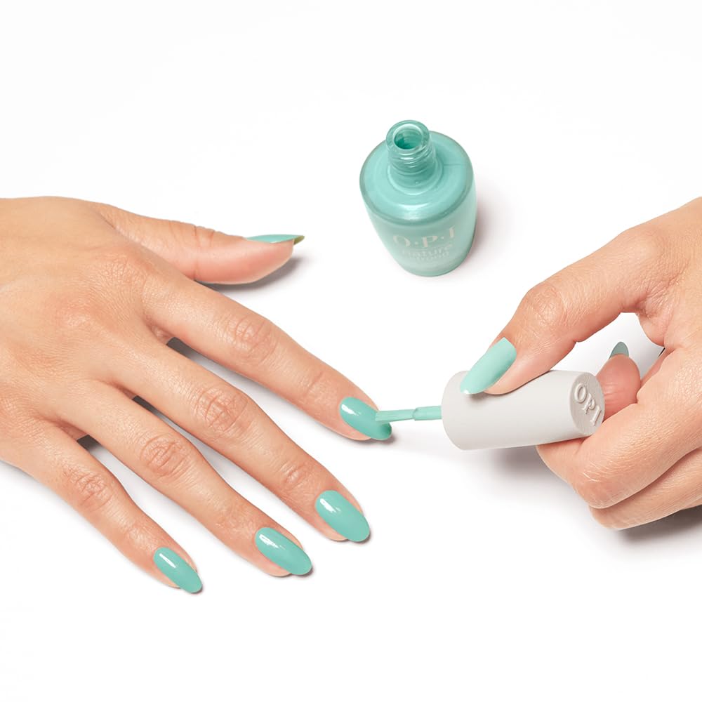 OPI nail art using the turquoise shade for bold accent designs benefit