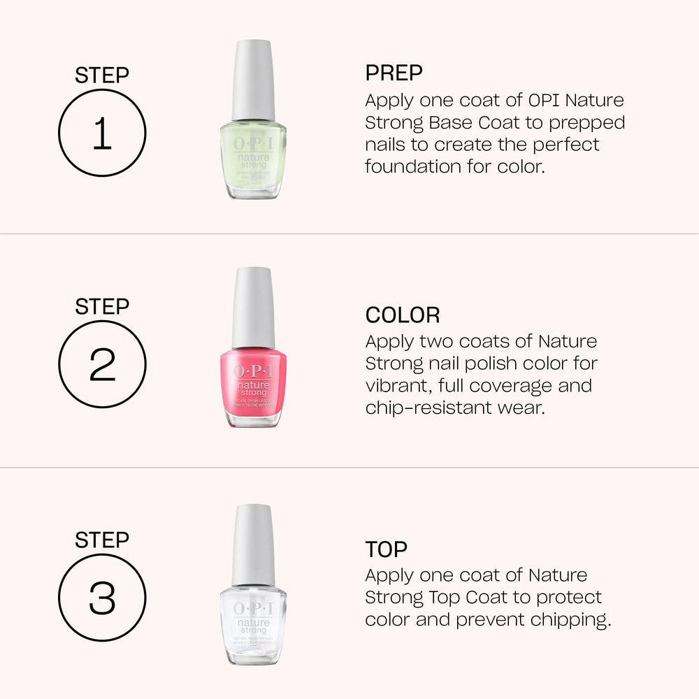 OPI Nature Strong Emflowered in hand scale showing size and ergonomic bottle design benefit
