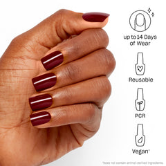 OPI close-up of nail tip texture and glossy finish for chip resistance