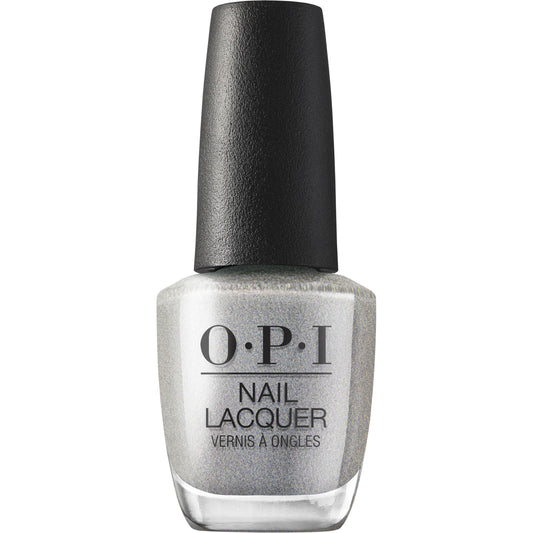 OPI OPI’m Frosted front bottle showcasing icy silver shimmer and glossy finish benefit