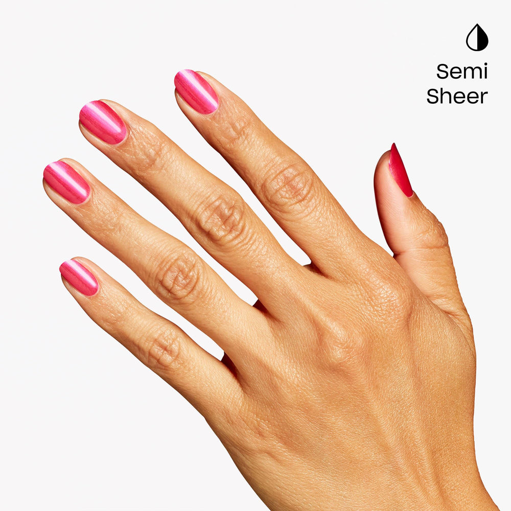 Manicure swatch of Pompeii Pink on nails showing true color payoff