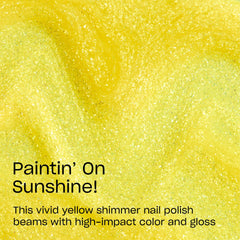 OPI brush applying Paintin' on Sunshine for smooth, streak-free coverage