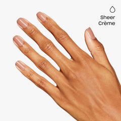 OPI nails close-up showing crème finish and chip-resistant appearance