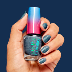 OPI color swatch wheel with All Dry n’ Mighty showing sheer shimmer and wear