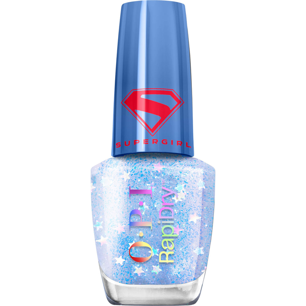 OPI bottle front packaging showing quick-dry glitter polish for fast manicures