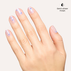 Close-up of OPI polish texture highlighting fine glitter for subtle shine