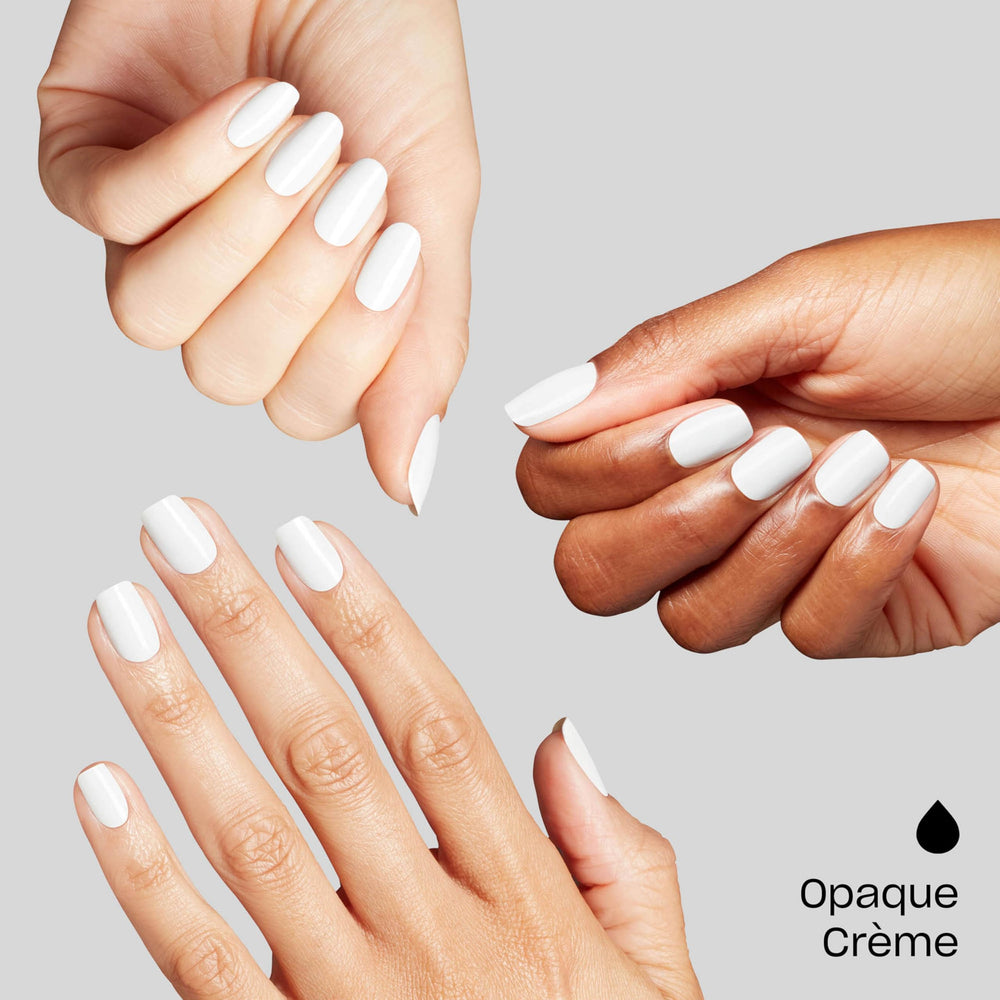 OPI bottle held in hand to show scale and portability for quick at-home manicures