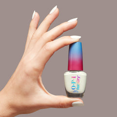 close-up of glossy white nail texture from OPI demonstrating smooth, high-shine finish